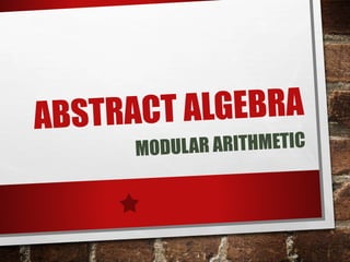 modular arithmetic | PPTX