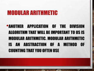 modular arithmetic | PPTX