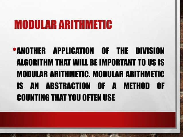 modular arithmetic | PPTX