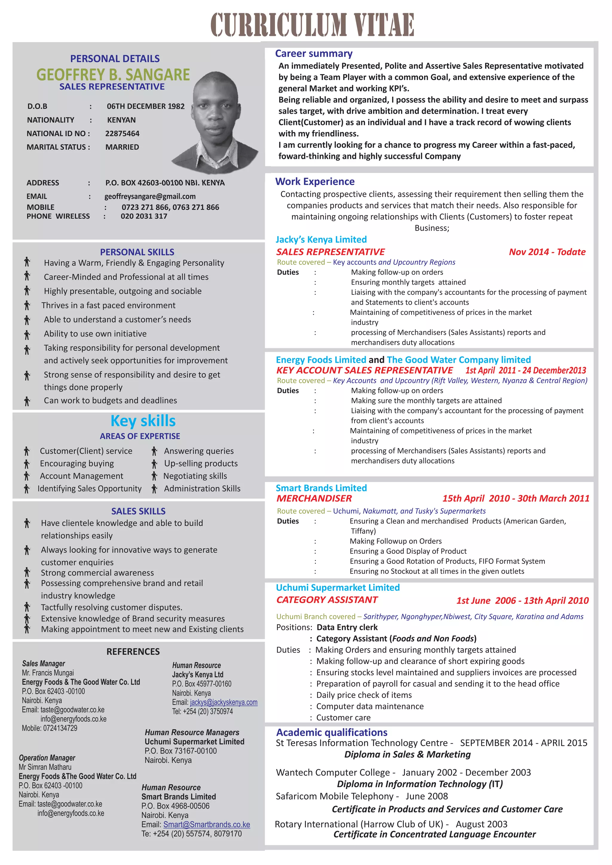 SALES REP CV Only | PDF