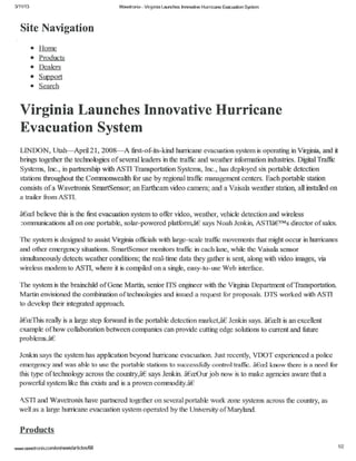 Va VDOT Hurricane Evacuation