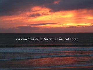 La crueldad es la fuerza de los cobardes.  