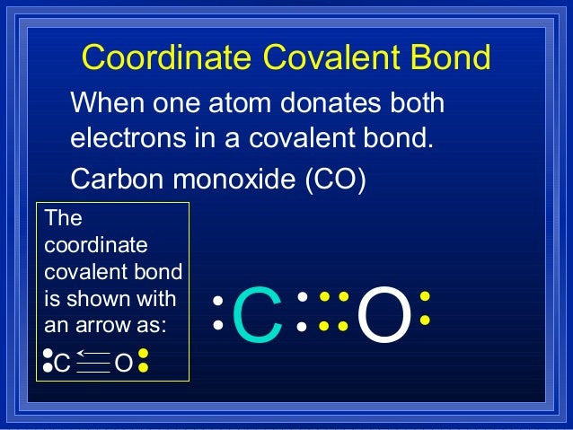 covalent bonding coordinate covalent bond