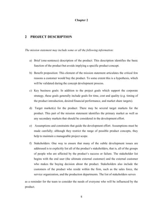 Project Product Description Example Product Development | PDF
