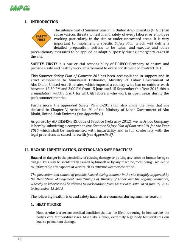site safety plan