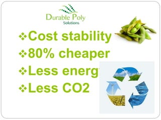 Cost stability
80% cheaper
Less energy
Less CO2
 