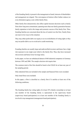 IMPACT OF FAMILY OWNERSHIP ON CAPITAL STRUCTURE DECISIONS – AN INDIAN ...
