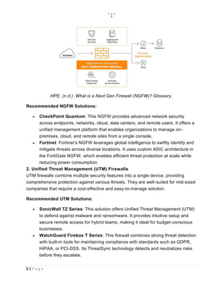 Group Research Assignment: System Security Defenses – Firewalls and IDS ...