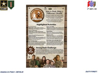 1ST ABCT, 1ID
America’s First– DEVILS! DUTY FIRST!
 