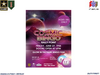 1ST ABCT, 1ID
America’s First– DEVILS! DUTY FIRST!
 