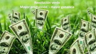 Revolución verde
Mayor producción - mayor ganancia

 