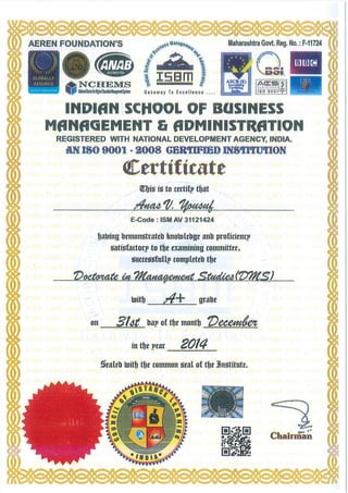 DMS Certificate