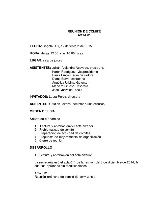 1 acta de comite