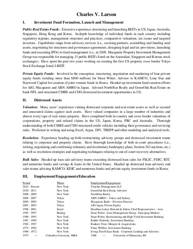 Charles V Larson Cv