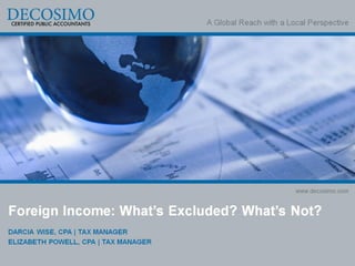 Foreign Income: What's Excluded? What's Not?