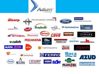 ¿Qué hace ADUM Soluciones de Productividad, SL.?Utiliza como indicador de referencia OEE.¿Qué hace ADUM Soluciones de Productividad, SL.? Utiliza como indicador de referencia OEE.: “Overall Equipment Effectiveness”    - Mide tres factores: Disponibilidad, Rendimiento, y Calidad de equipos y productos     - ADUM emplea el software “OEE Toolkit”, que además comercializa por medio de su       Empresa filial: FULLFACT Ibérica.