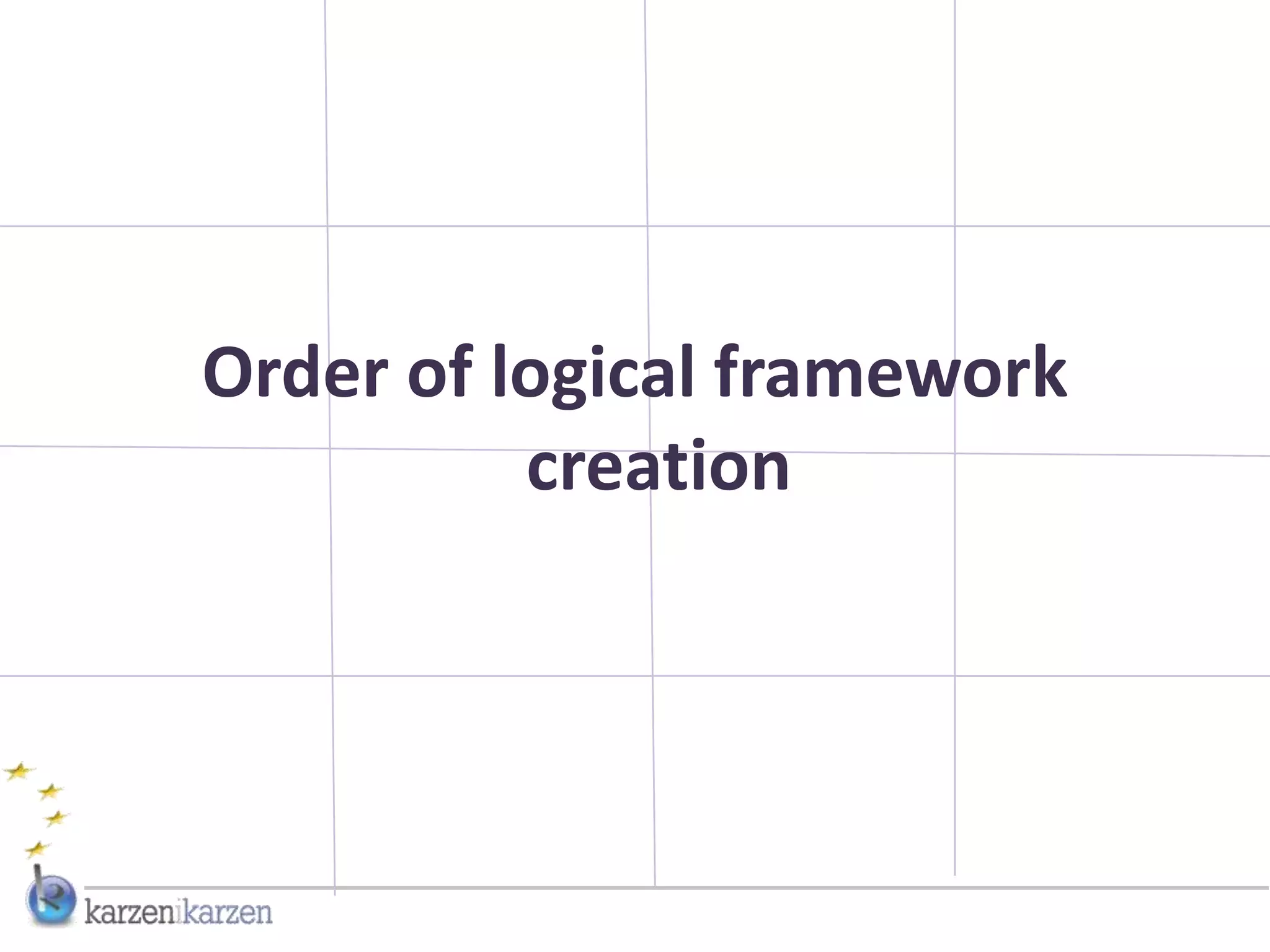 Order of logical framework
          creation
 