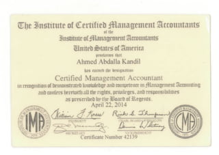 CMA certification