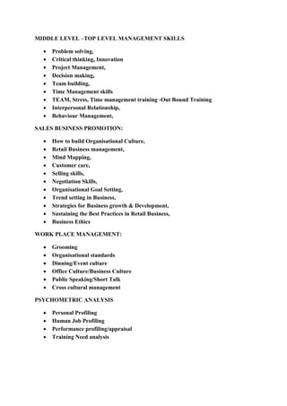 TRAINER PROFILE | PDF
