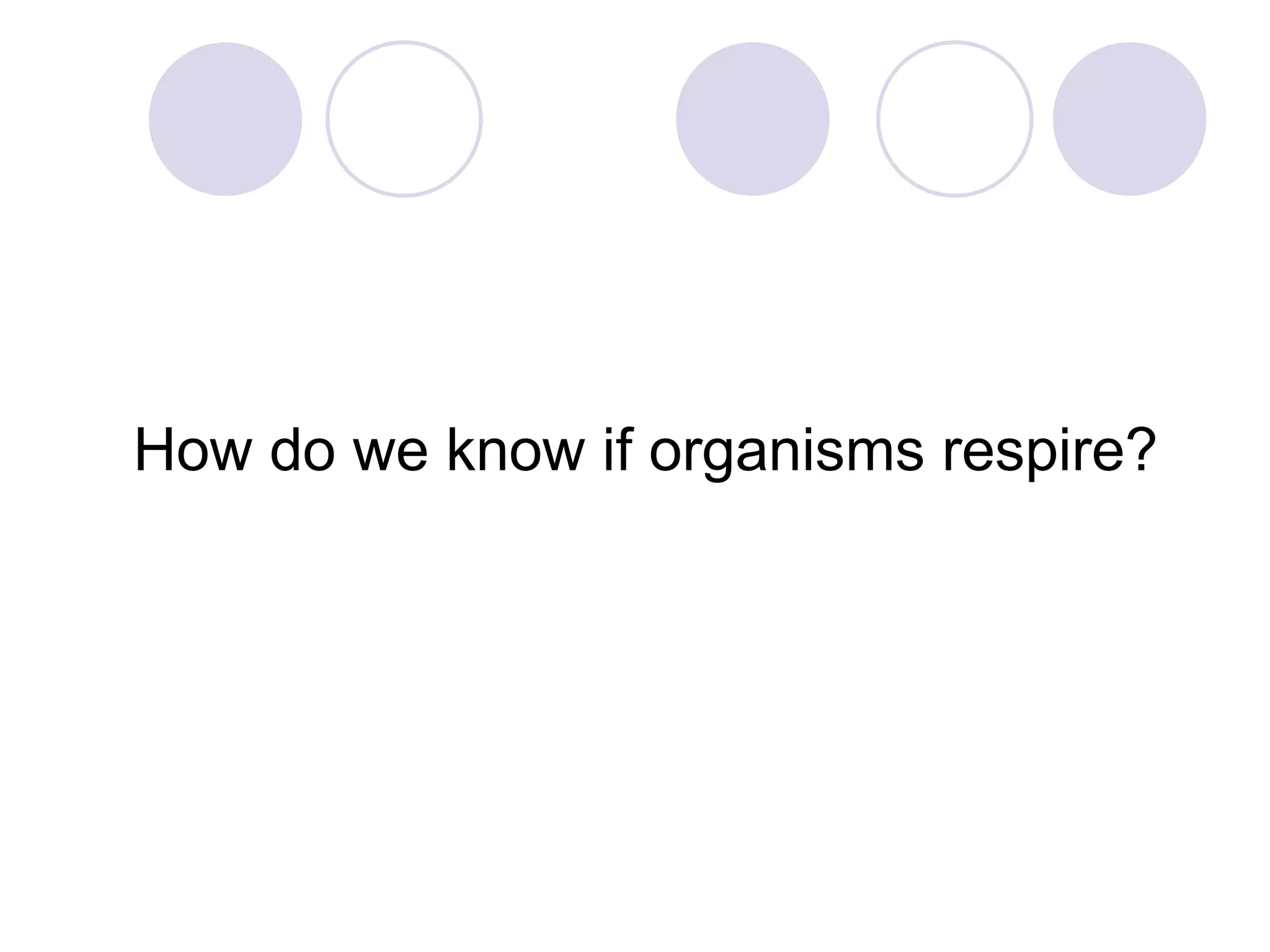 How do we know if organisms respire? 