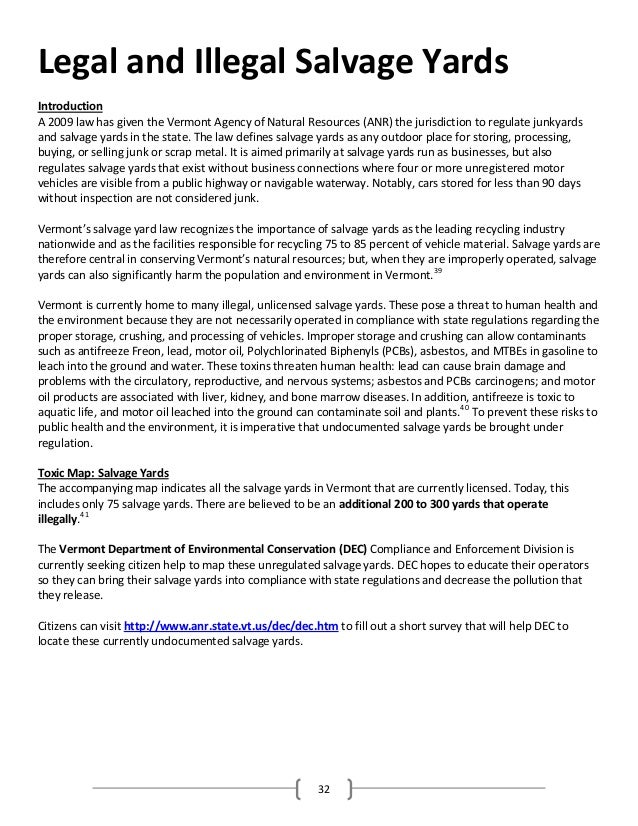 Vermont Agency Of Natural Resources Waste Management Division Vermont Agency Of Natural Resources Waste Management Division