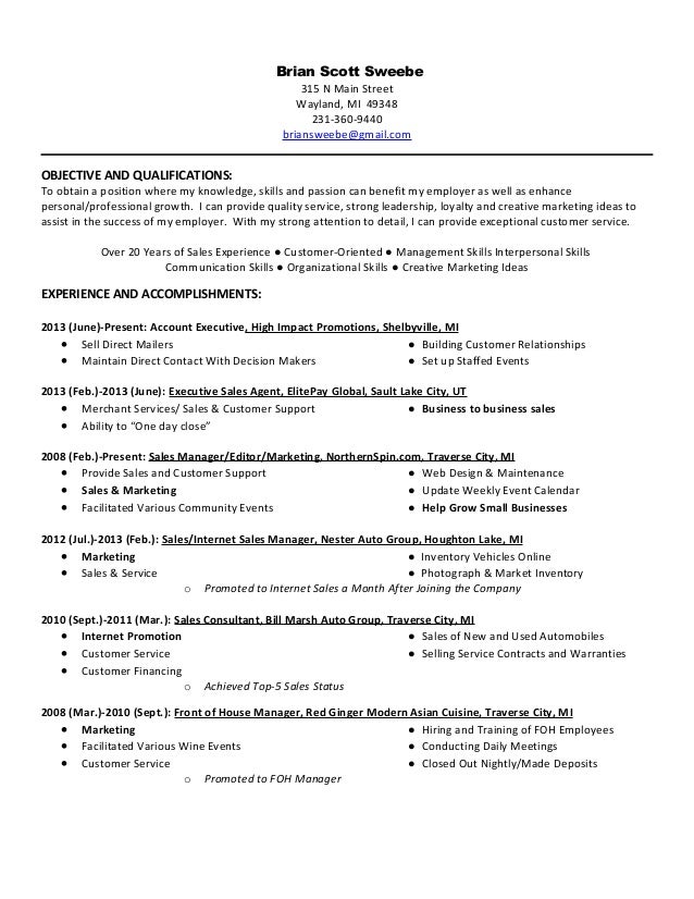 brian resume marketing 2015 online sales resumes