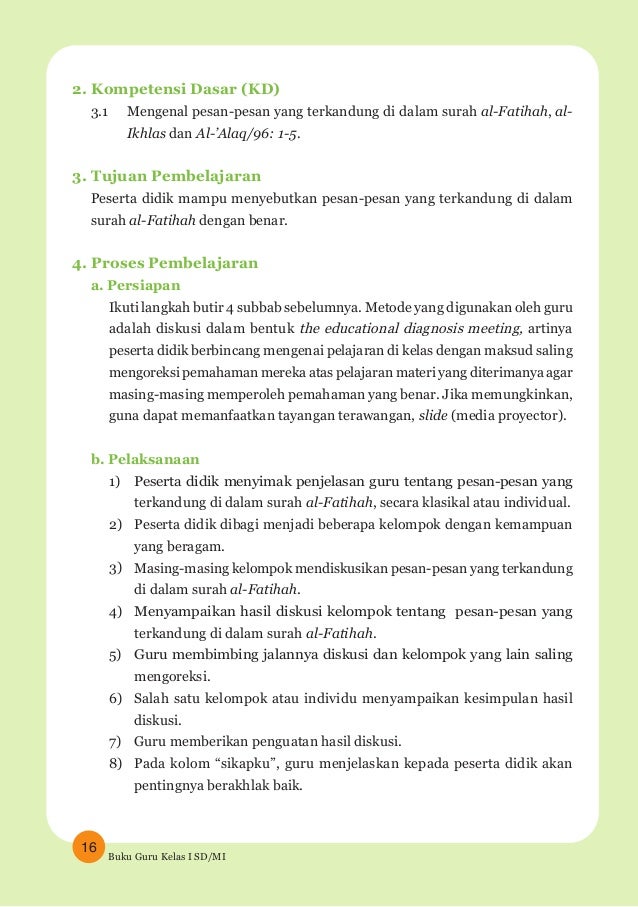 Agama Islam Buku Guru Kelas 1 Sd