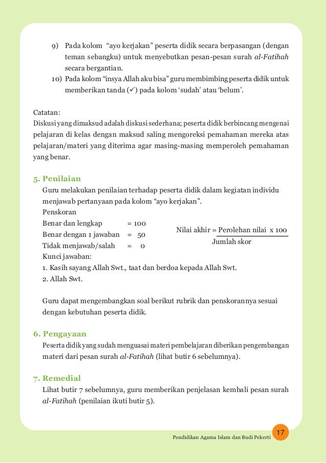 Agama Islam Buku Guru Kelas 1 Sd