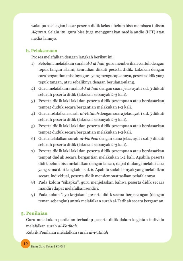 Buku Guru Agama Islam Kelas 1 SD/MI K13