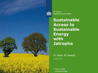 29 januari 2015
Sustainable
Access to
Sustainable
Energy
with
Jatropha
Ir. Kees W. Kwant
 