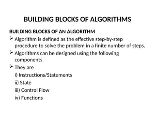 this is bharathiyar university aids python notes for 1 unit | PPTX