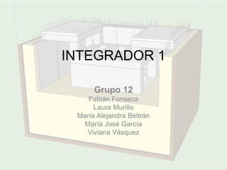 INTEGRADOR 1
Grupo 12
Fabián Fonseca
Laura Murillo
María Alejandra Beltrán
María José García
Viviana Vásquez
 
