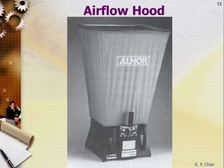 MEBS6013 K. F. Chan
12
Airflow Hood
 