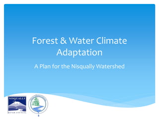 Forest & Water Climate 
Adaptation 
A Plan for the Nisqually Watershed 
 