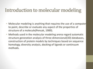 Quantum Mechanics in Molecular modeling | PPTX