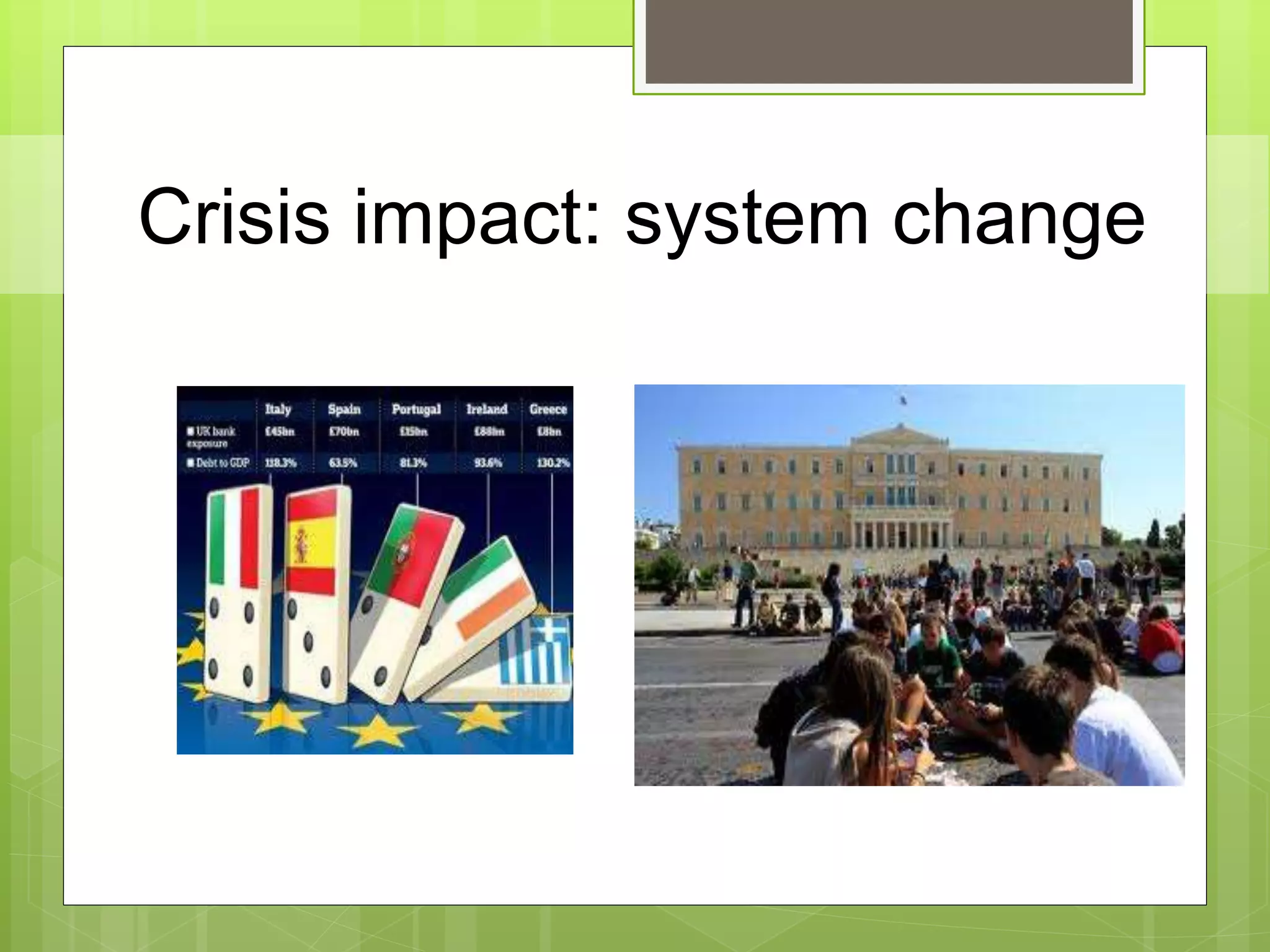 Crisis impact: system change
 
