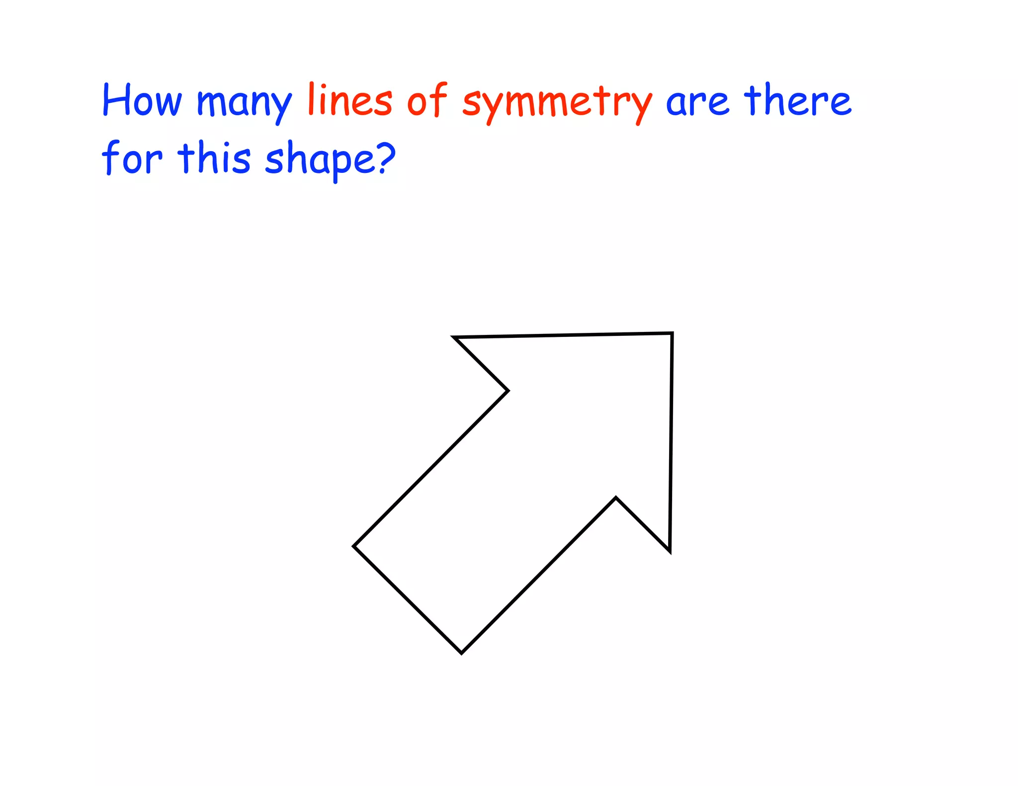 How many lines of symmetry are there
for this shape?