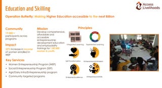 Operation Butterfly: Making Higher Education accessible to the next Billion
Community
19,000 +
participants across
program...