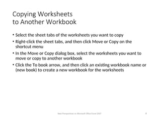 Tutorial: How to Manage Worksheet in Excel | PPT