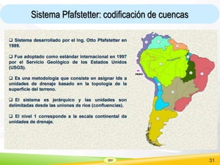 SSV 31
Sistema Pfafstetter: codificación de cuencas
 