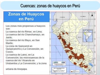 Cuencas: zonas de huaycos en Perú
 
