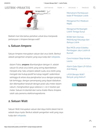 1 ampere berapa watt listrik-praktis | PDF