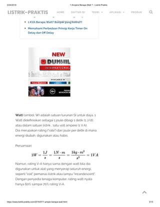 1 ampere berapa watt listrik-praktis | PDF
