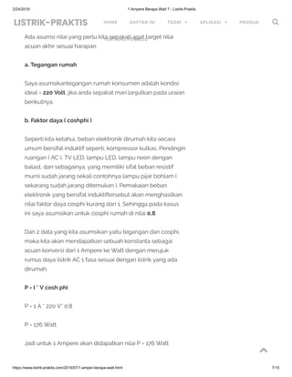 1 ampere berapa watt listrik-praktis | PDF