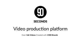 Video produc+on pla/orm
Over 16k Videos Created with 2300 Brands
 