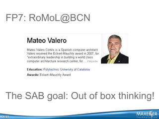 FP7: RoMoL@BCN

The SAB goal: Out of box thinking!
58/83

 