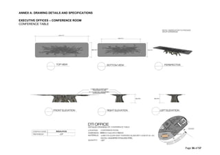 ANNEX A: DRAWING DETAILS AND SPECIFICATIONS
Page 36 of 57
EXECUTIVE OFFICES – CONFERENCE ROOM
CONFERENCE TABLE
 