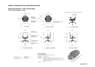 ANNEX A: DRAWING DETAILS AND SPECIFICATIONS
Page 42 of 57
EXECUTIVE OFFICES – STAFF OFFICE AREA
STAFF ERGONOMICS CHAIR
 