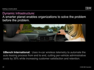 Dynamic Infrastructure:  A smarter planet enables organizations to solve the problem before the problem.  UBench Internati...