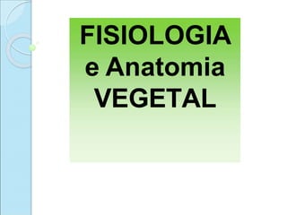 FISIOLOGIA
e Anatomia
VEGETAL
 